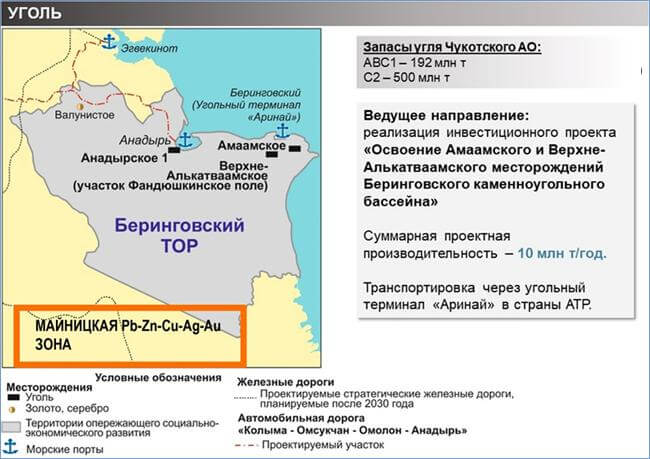  Coal reserves in the Chukotka Autonomous Okrug 